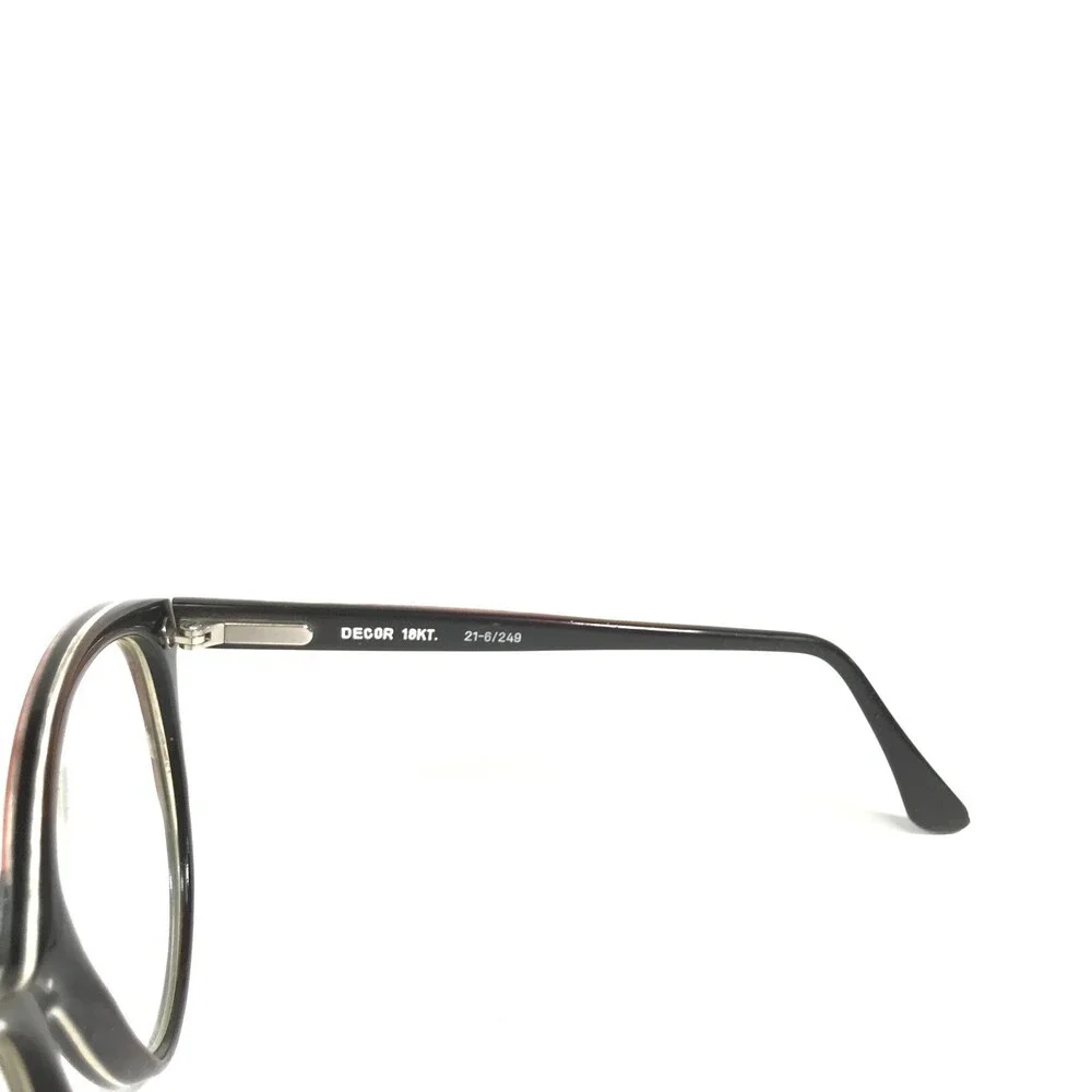 Vintage Buffalo Horn Eyeglasses Frames Striped Grey Pink 18K Gold 54-17-135
